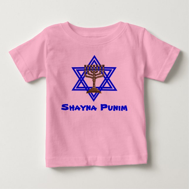 T-shirt judaico das crianças de Shayna Punim (Frente)
