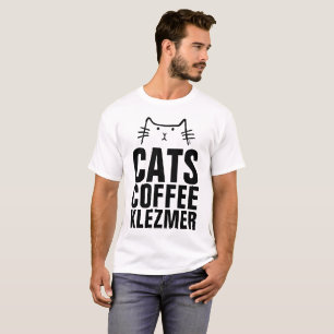 T-shirt judaicos do gato, CAFÉ KLEZMER dos GATOS