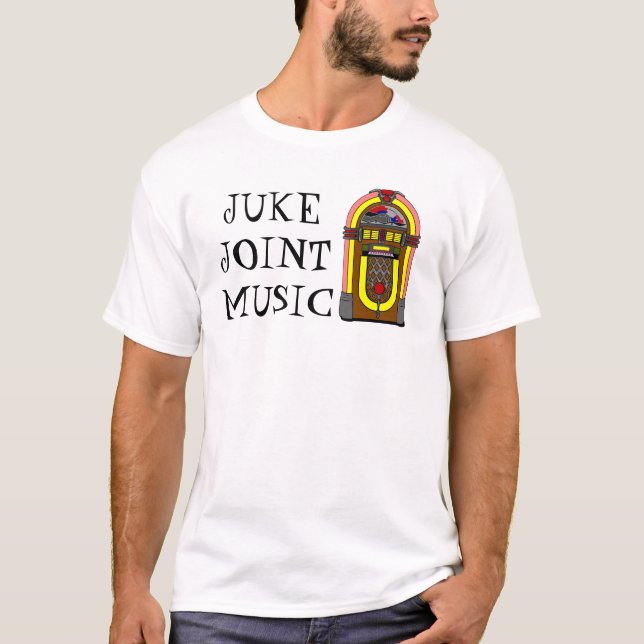 T-shirt Jukebox retro da dança da MÚSICA da JUNÇÃO de JUKE (Frente)