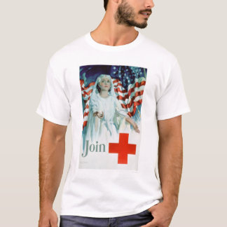 T-shirt Junte-se à cruz vermelha - bandeira americana