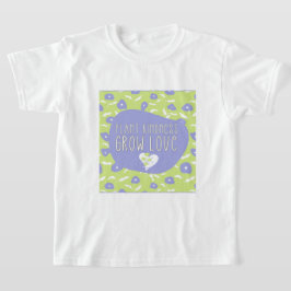 T-Shirt Juvenil Floral Azul e Verde