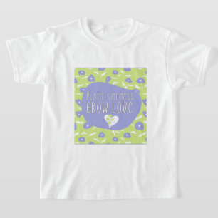 T-Shirt Juvenil Floral Azul e Verde