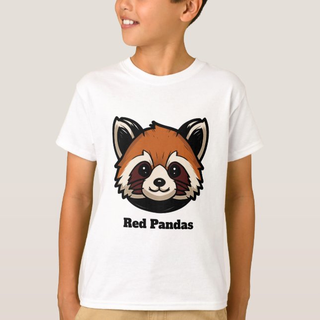 T-Shirt Juvenil Panda Vermelha Personalizada (nome (Frente)