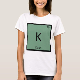 T-shirt K - Vegetal de Couve Química Símbolo da Tabela Per