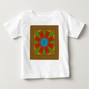 T-shirt Kaleidoscope Bloom Uma Vibrante Cor Impressão Afri