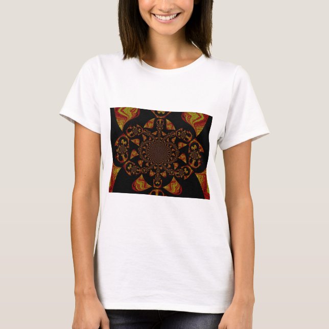 T-shirt Kaleidoscópio Impressão de Arte (Frente)