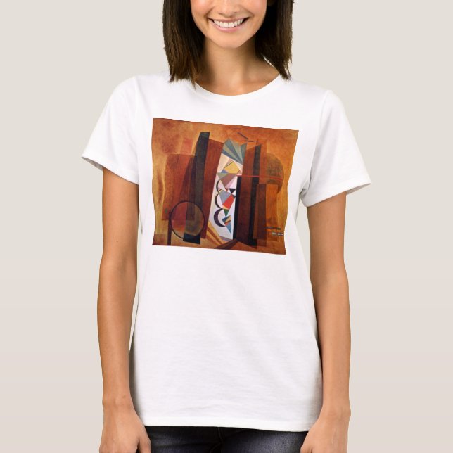 T-shirt Kandinsky Development in Brown Abstrato Painting (Frente)