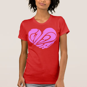 T-shirt [Kanji] Amor cor-de-rosa