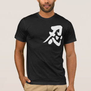 T-shirt [Kanji] Letra branca Shinobi