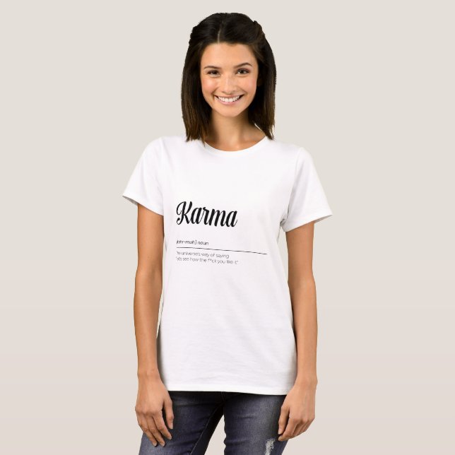 T-shirt Karma Definition Engraçado (Frente Completa)