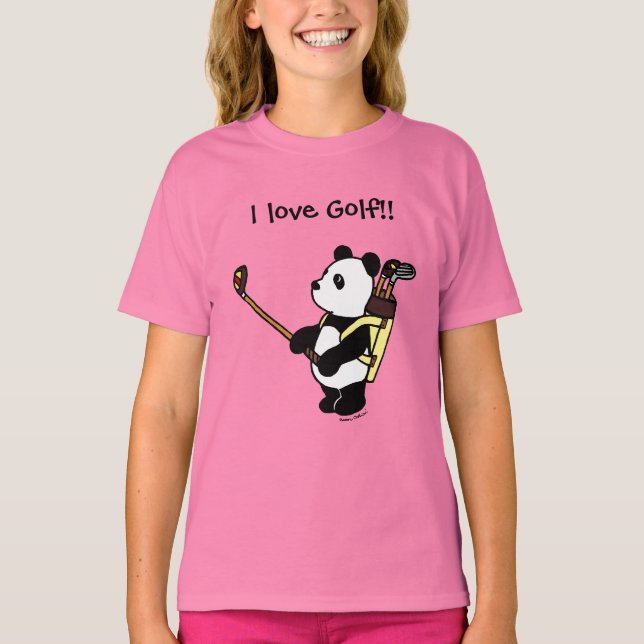 T-shirt Kawaii Panda Golfer (Frente)