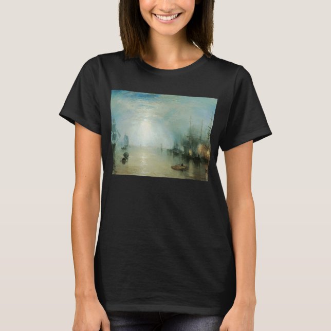 T-shirt Keelmen Heaving Coals, Luz de Lua de Joseph Turner (Frente)