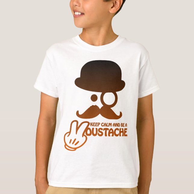 T-shirt Keep calm and a Moustache - by Www. Codeshirt24_. (Frente)