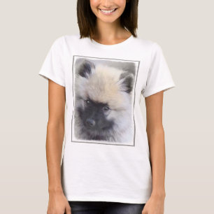 T-shirt Keeshond Puppy Painting - Arte de Cachorro Origina