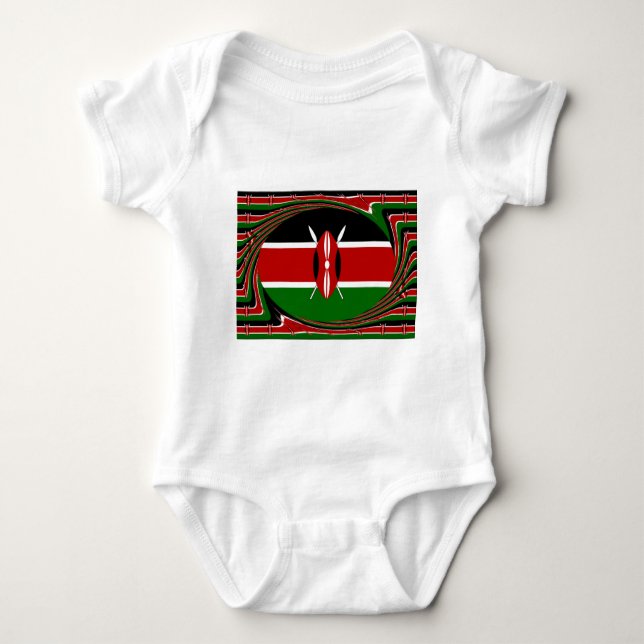 T-shirt Kenya Flag Art - Patriotic & Modern Design (Frente)
