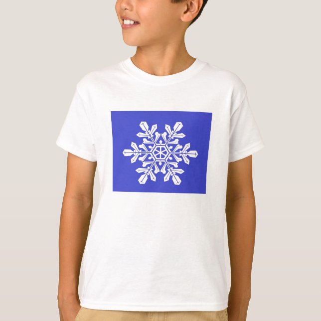 T-Shirt Kids Blue Snow Flake (Frente)