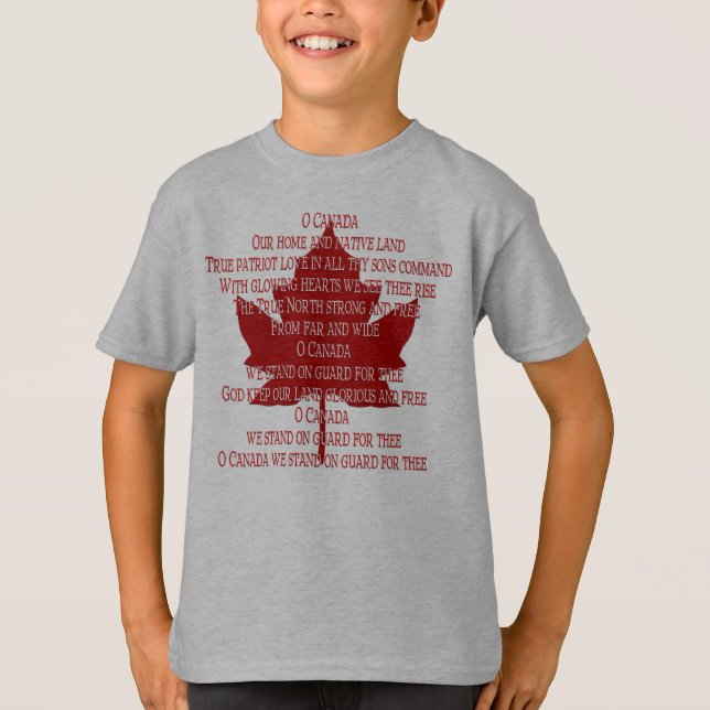 T-shirt Kid's Canada Anhim Jersey Souvenir Canadá Shirt (Frente)