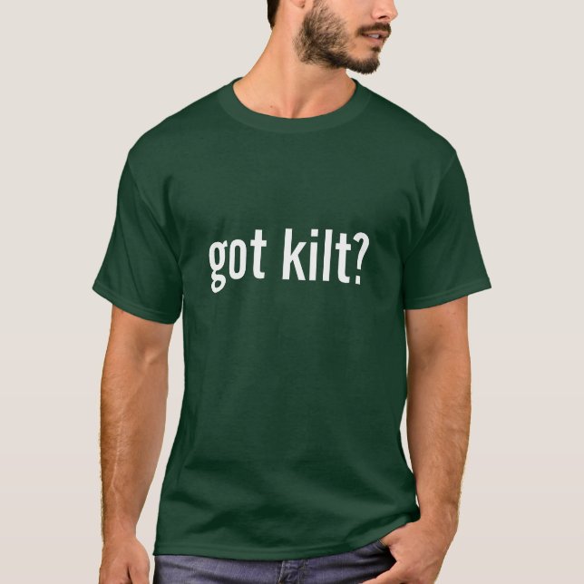 T-shirt kilt obtido? Scottish ou irlandês ou Galês (Frente)