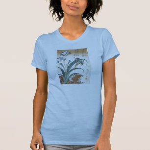 T-shirt Kingfisher com Irises, Hokusai, 1834