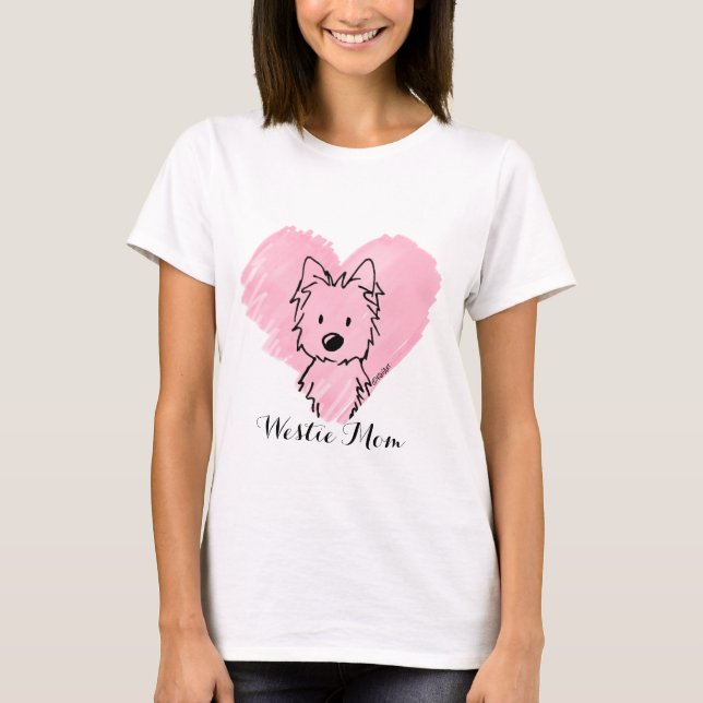 T-shirt KiniArt Westie Mãe (Frente)