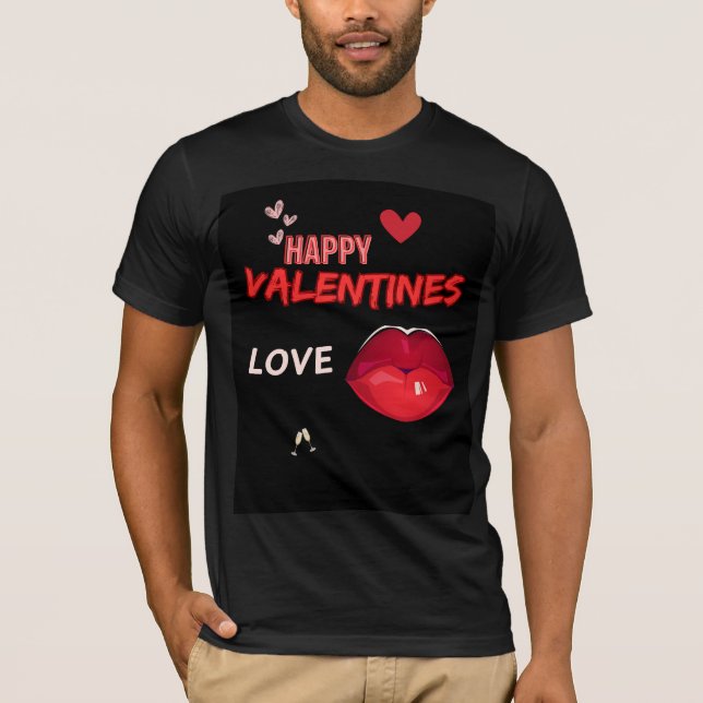 T-Shirt Kiss Red-Happy Dia de os namorados-Happy (Frente)