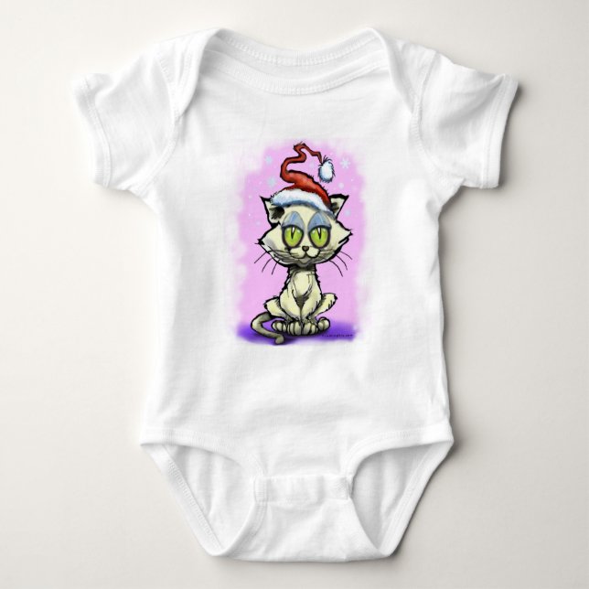 T-shirt Kitten Santa Hat (Frente)