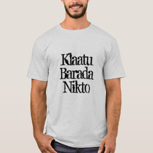 T-shirt klaatu barada nikto t shirt sci