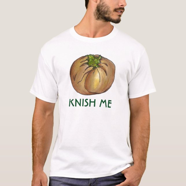 T-shirt Knish (Beijo) Me Spinach Knish Deli Comida Tee (Frente)