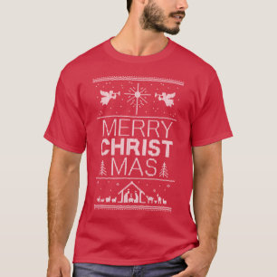 T-shirt Knit Natividade Fofo Natal Cristão