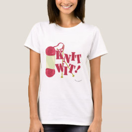 T-shirt Knit Wit Funny Knitter Hobby Cartoon Design
