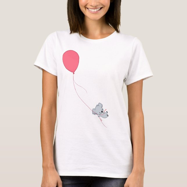 T-shirt Koala Flutuando Para Longe (Frente)
