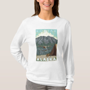 T-shirt Kodiak, pesca plana de AlaskaBush