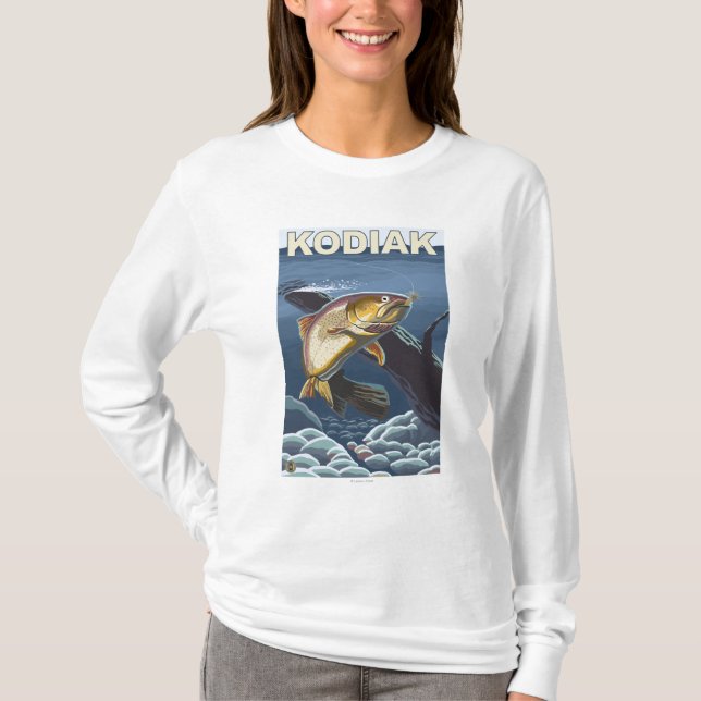 T-shirt Kodiak, secção transversal da truta de (Frente)