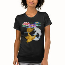 T-shirt Koi-Cor-de-rosa e cor-de-rosa de prata dos