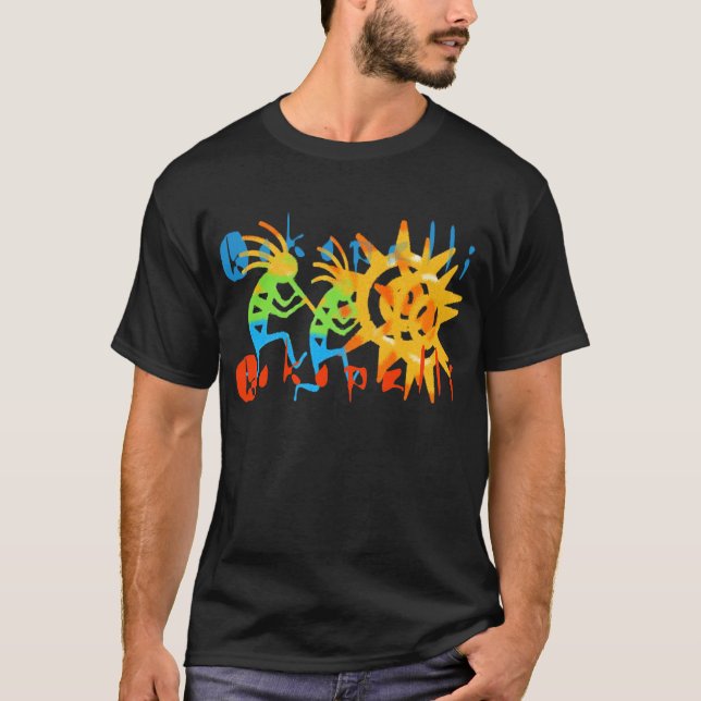 T-shirt Kokopelli colorido (Frente)