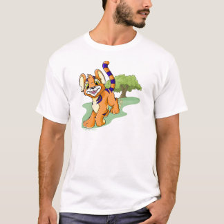 T-shirt Kougra alaranjado aventuroso na ilha do mistério