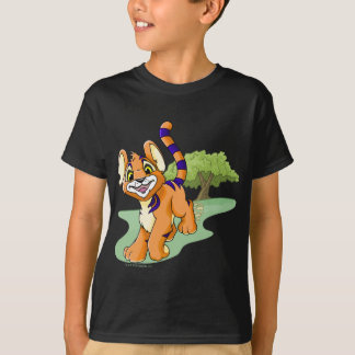 T-shirt Kougra alaranjado aventuroso na ilha do mistério