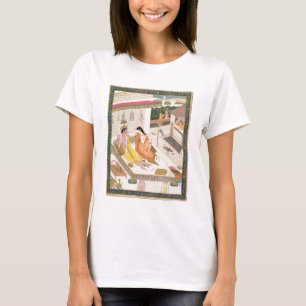 T-shirt Krishna e Radha em uma cama em um palácio do