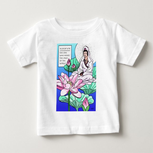 T-shirt Kuan Yin, Quan Yin, Ouve Seus Crimes (Frente)