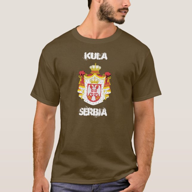 T-shirt Kula, Sérvia com casaco de armas (Frente)