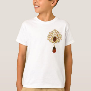 T-shirt Kundan & ruby brooch