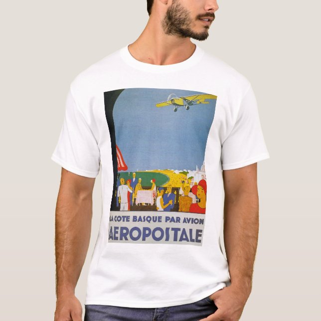 T-shirt La Cote Basque Par Avion (Frente)