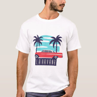 T-shirt la havana, cuba chevrolet palm e salsa,