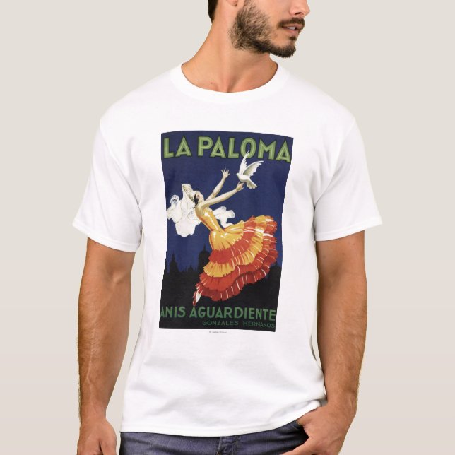 T-shirt La Paloma - promocional de Aguardiente dos Anis (Frente)