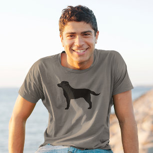 T-shirt Lab Preto Labrador Cachorro Retriever Silhouette
