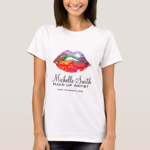 T-shirt lábios arco-íris de aquarela compõem a marca