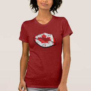 T-shirt Lábios canadenses da bandeira