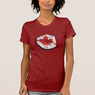 T-shirt Lábios canadenses da bandeira