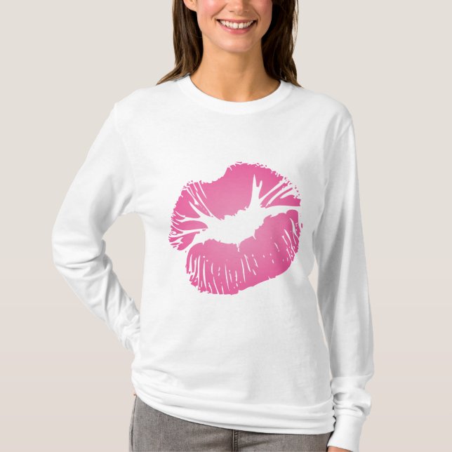 T-shirt Lábios cor-de-rosa (Frente)
