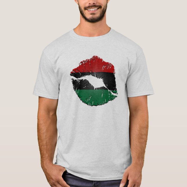 T-shirt Lábios da bandeira do afro-americano (Frente)